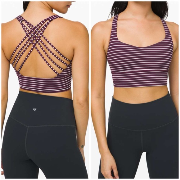 lululemon athletica Other - Lululemon free to be wild long line sports bra maroon stripe 6